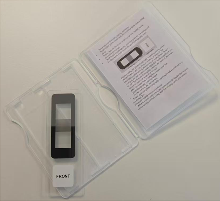 Förprepparerat objektglas för kontroll av bildsystem